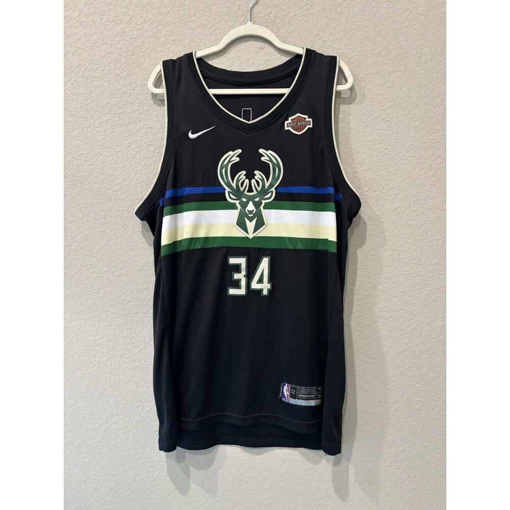 Giannis Antetokounmpo #34 Milwaukee Bucks Harley Davidson Nike Jersey Men’s 52